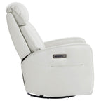 Maxwell Genuine Leather Swivel Glider Recliner with Power Lumbar&Headrest