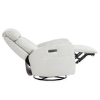 Maxwell Genuine Leather Swivel Glider Recliner with Power Lumbar&Headrest