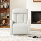 Maxwell Genuine Leather Swivel Glider Recliner with Power Lumbar&Headrest