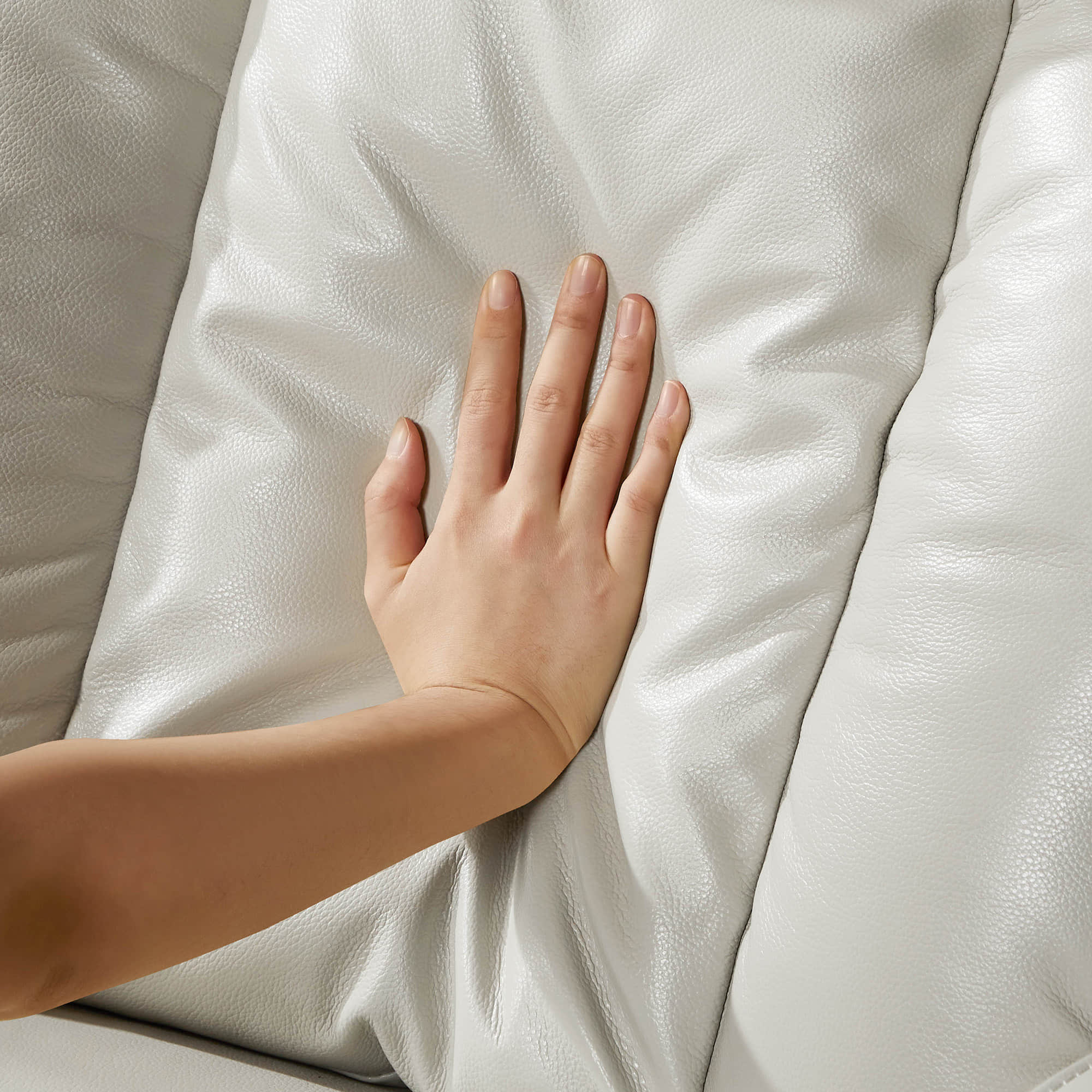 Maxwell Genuine Leather Swivel Glider Recliner with Power Lumbar&Headrest