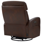 Maxwell Genuine Leather Swivel Glider Recliner with Power Lumbar&Headrest