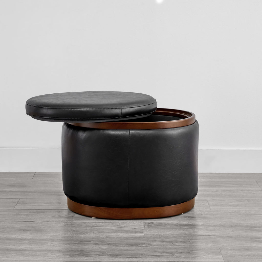 Nest Oval storage ottoman Storage Mid Century Ottoman