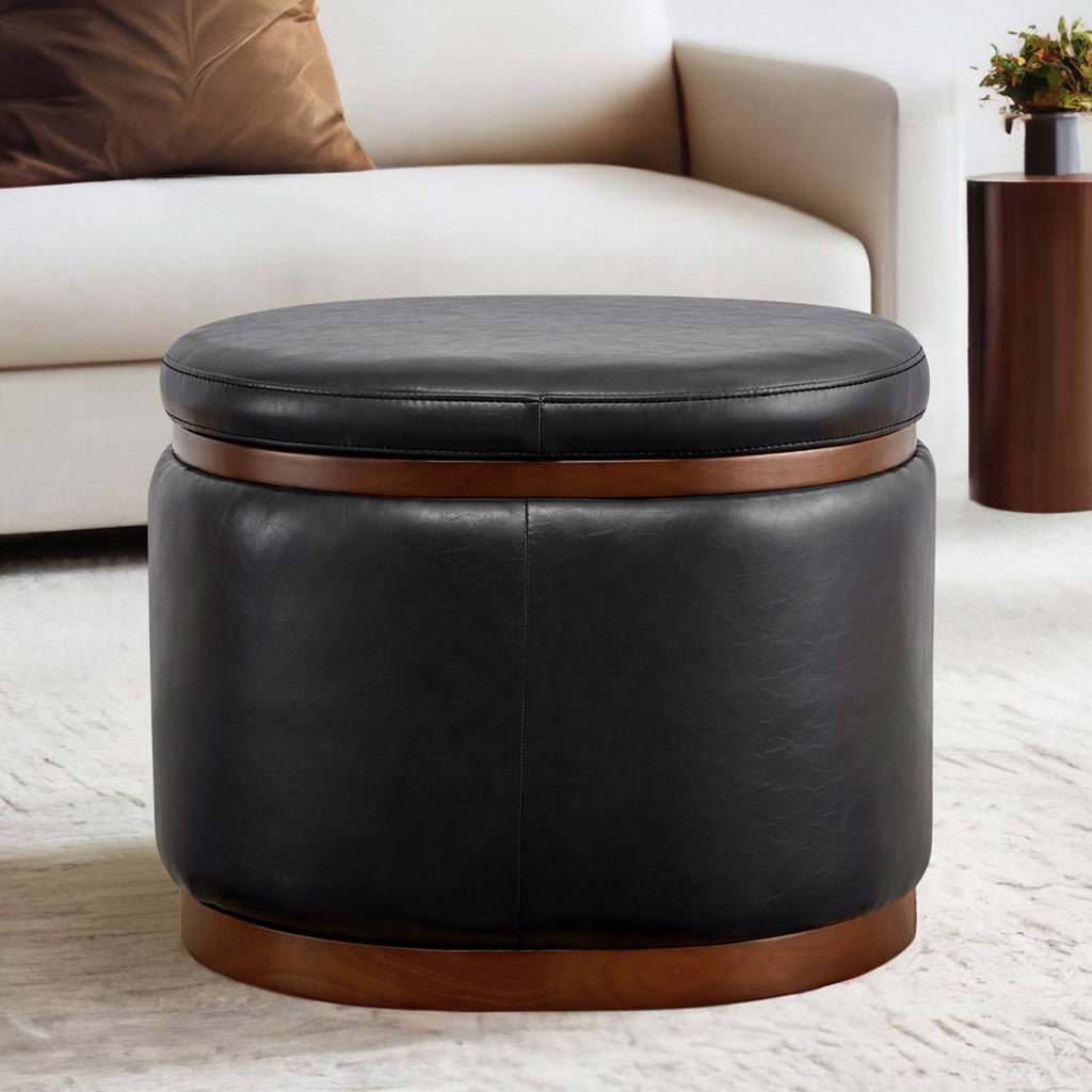 Nest Oval storage ottoman Storage Mid Century Ottoman