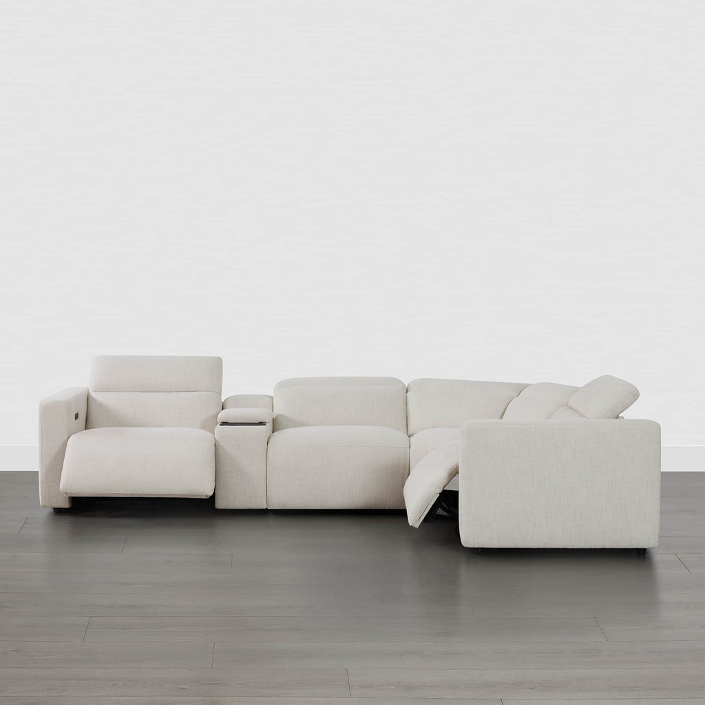 Oliver 4-Seat Wall-hugger Reclining Sectional Sofa with Power Headrest