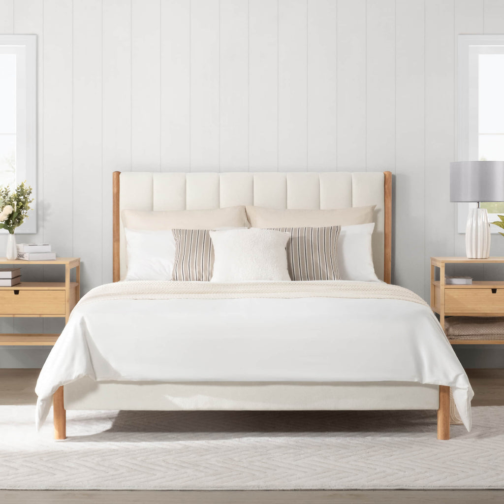 Serene Queen Contemporary Upholstered Platform Bed