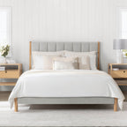 Serene Queen Contemporary Upholstered Platform Bed