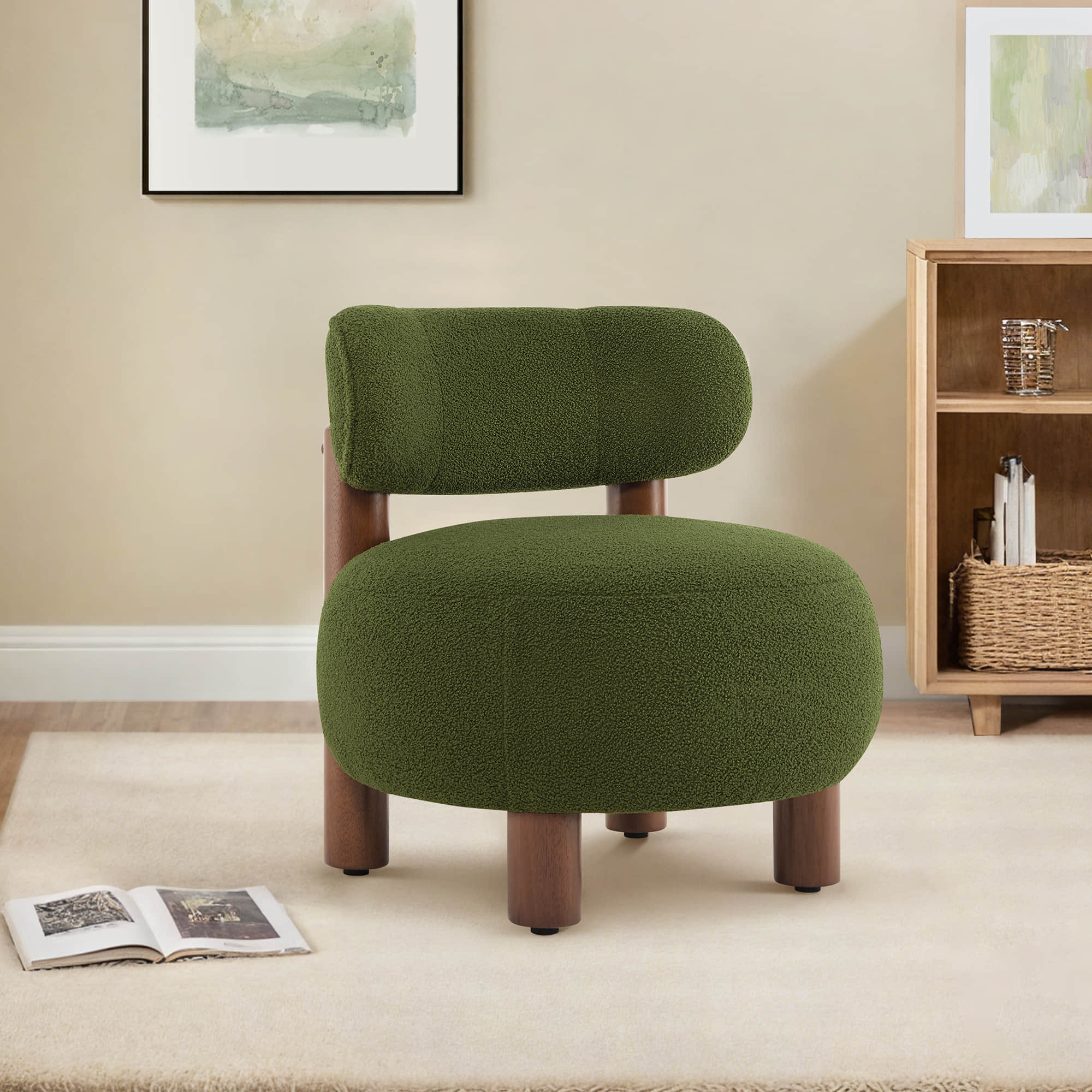 Shauna Modern Plush Faux Sherpa Accent Chair
