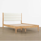 Solace Queen Solid Wood Boucle Upholstered Bed