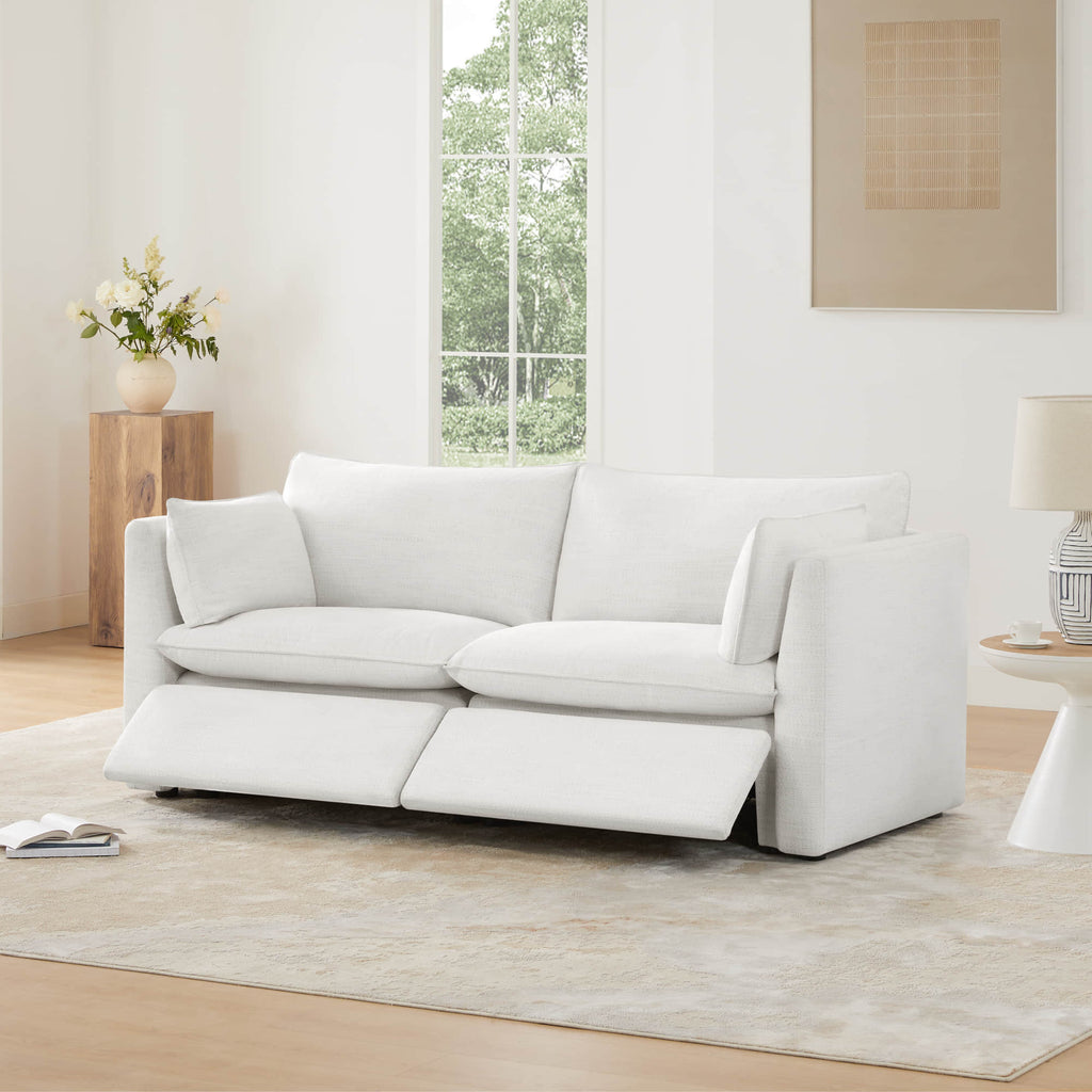 Sophia 2-Piece Feather Power Modular Sofa with Electric Footrests