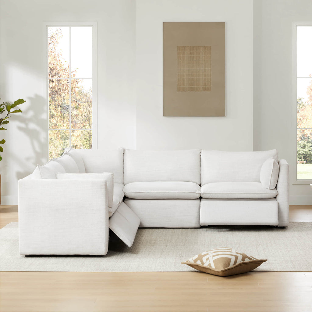 Sophia 5-Piece Feather Power Modular Sofa with Electric Footrests