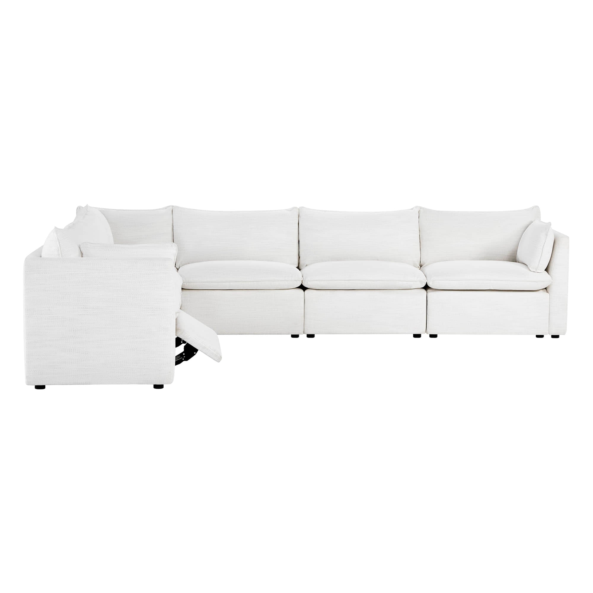 Sophia 6-Piece Feather Power Modular Sofa with Electric Footrests
