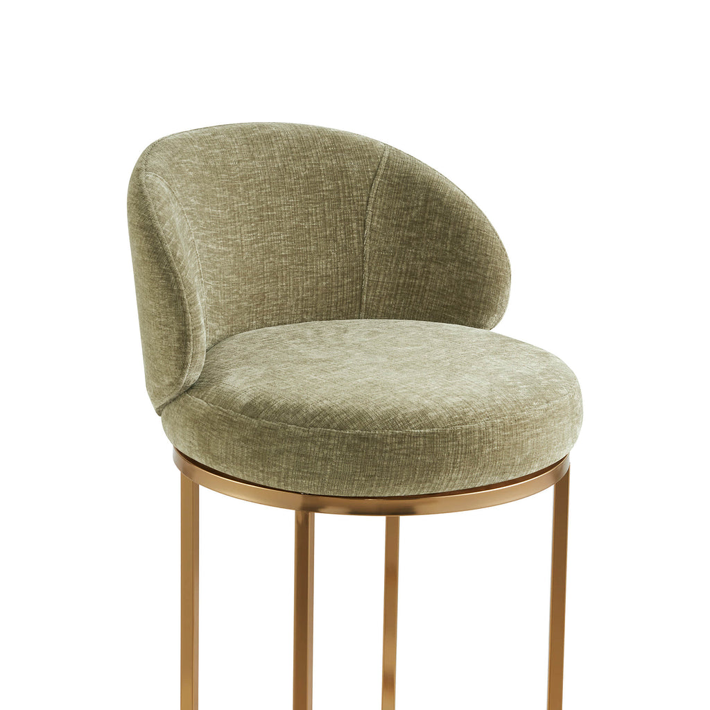 Tanya Modern Chenille Swivel Counter Stool