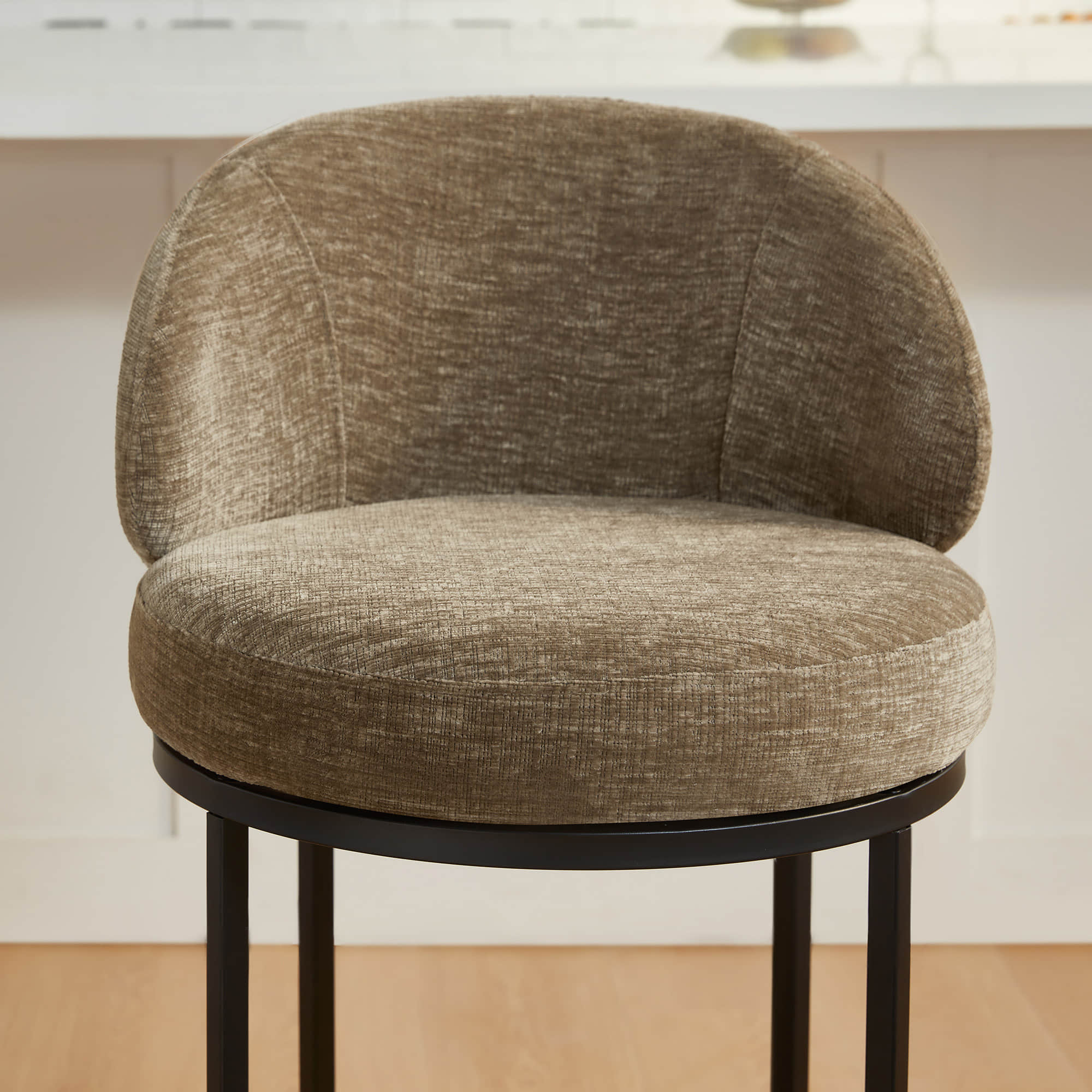 Tanya Modern Chenille Swivel Counter Stool