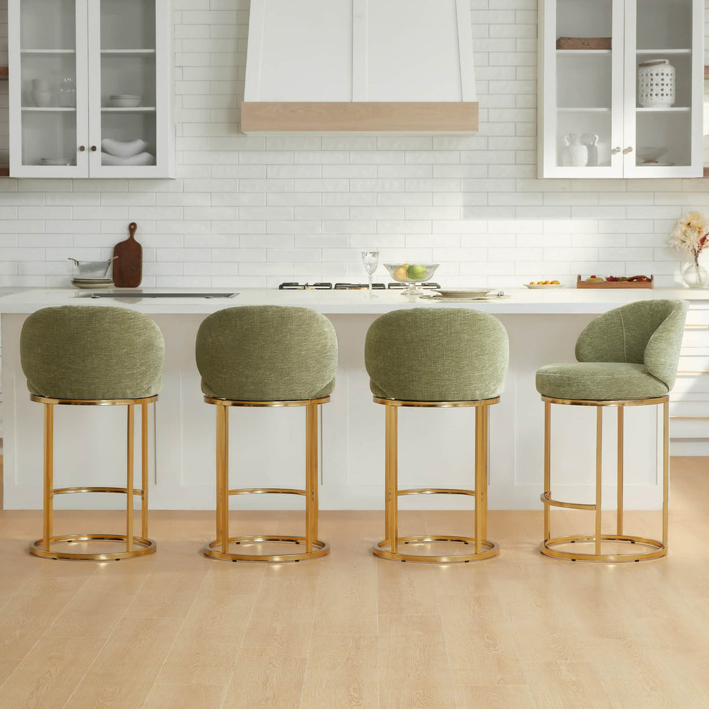 Tanya Modern Chenille Swivel Counter Stool