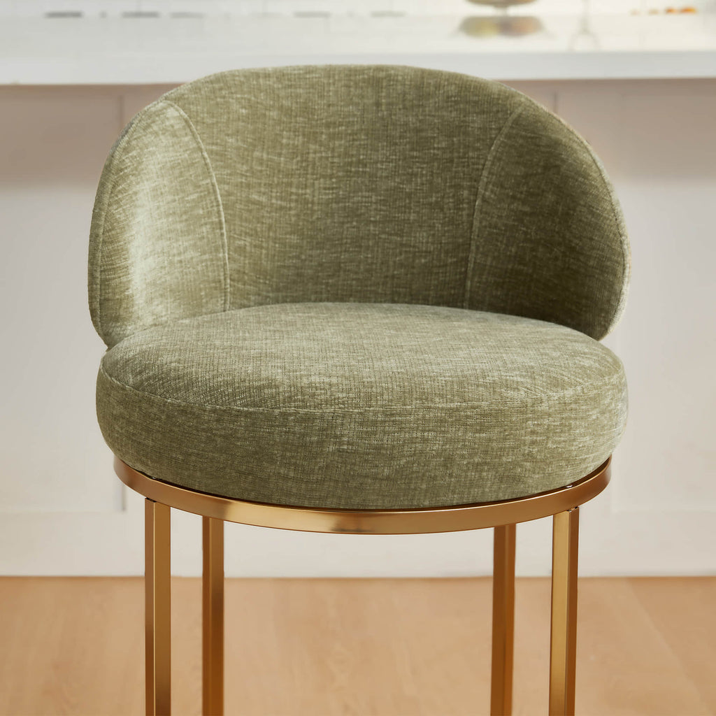 Tanya Modern Chenille Swivel Counter Stool
