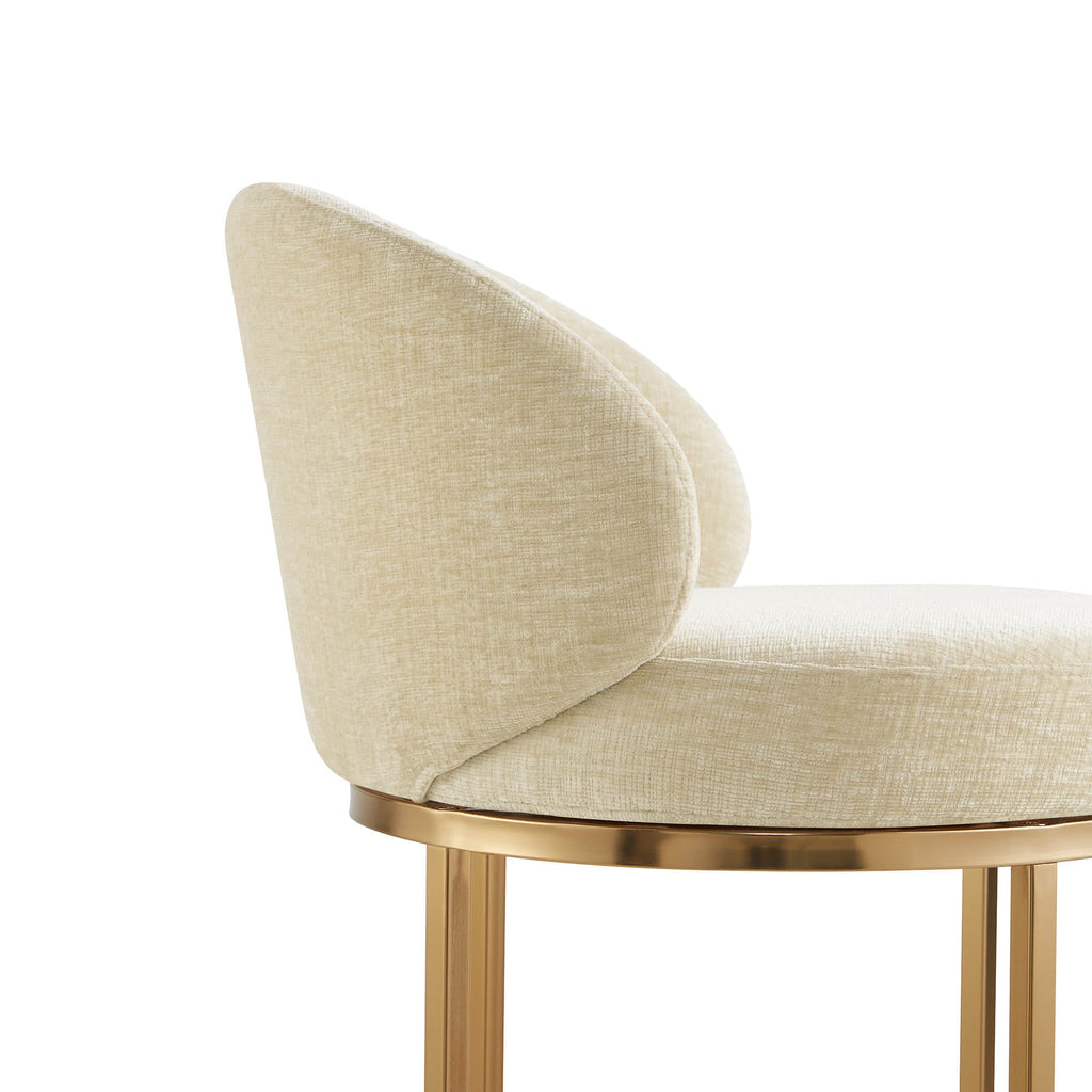 Tanya Modern Chenille Swivel Counter Stool