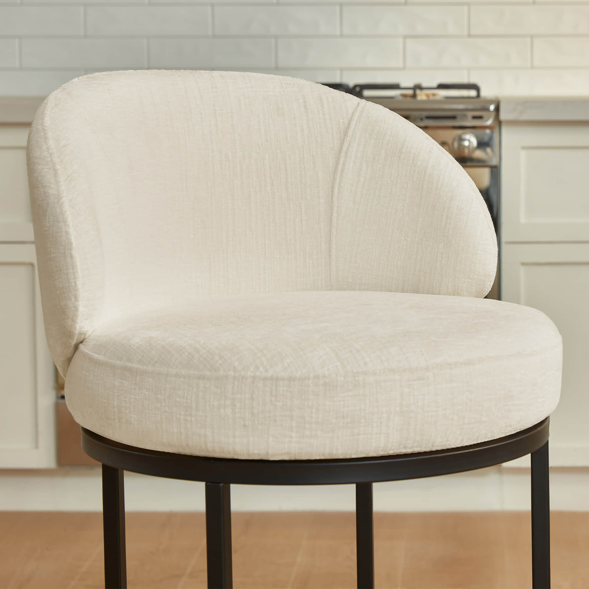 Tanya Modern Chenille Swivel Counter Stool