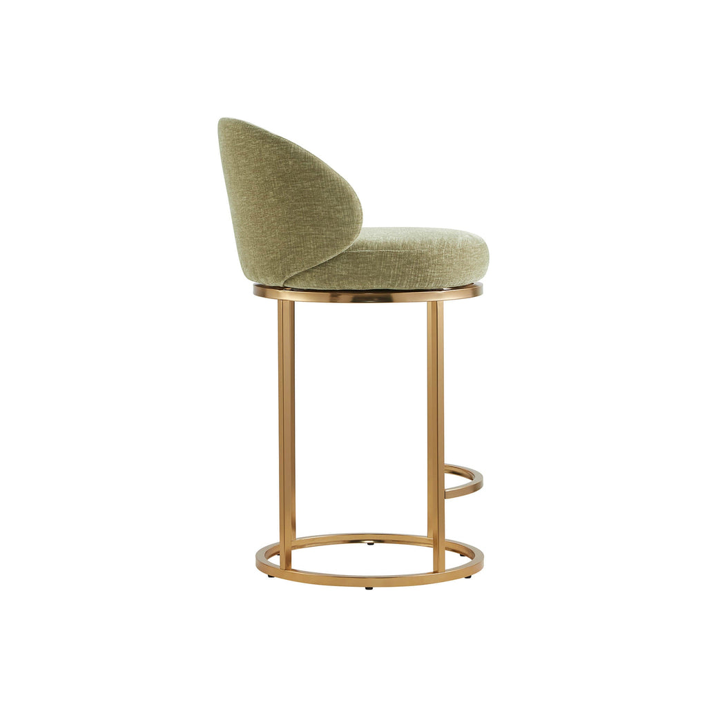Tanya Modern Chenille Swivel Counter Stool