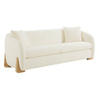 Teleri Modern Curved Chenille Sofa with Solid Birch Wood Legs
