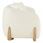 Teleri Modern Curved Chenille Sofa with Solid Birch Wood Legs