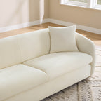 Teleri Modern Curved Chenille Sofa with Solid Birch Wood Legs