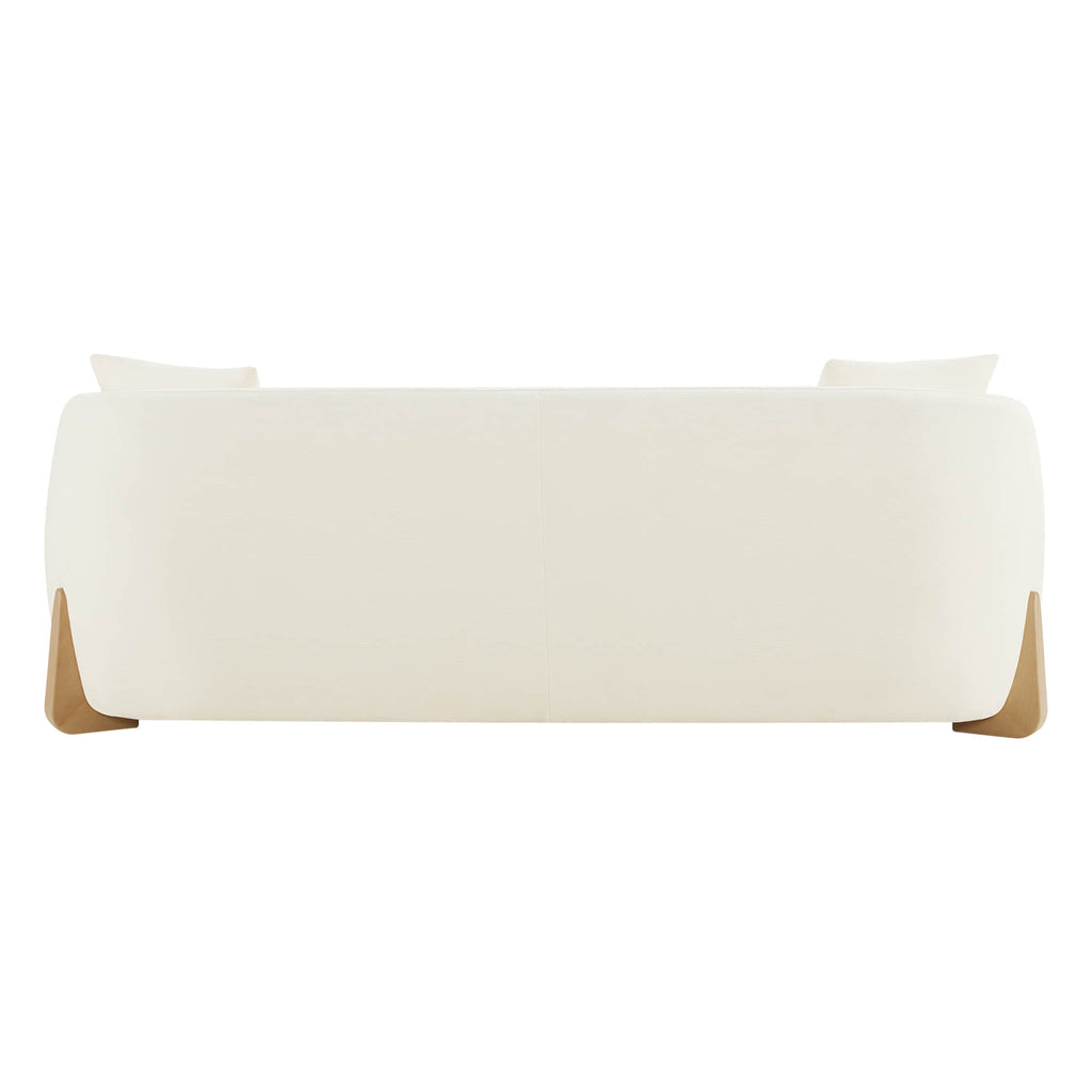 Teleri Modern Curved Chenille Sofa with Solid Birch Wood Legs