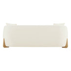 Teleri Modern Curved Chenille Sofa with Solid Birch Wood Legs