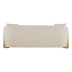 Teleri Modern Curved Chenille Sofa with Solid Birch Wood Legs