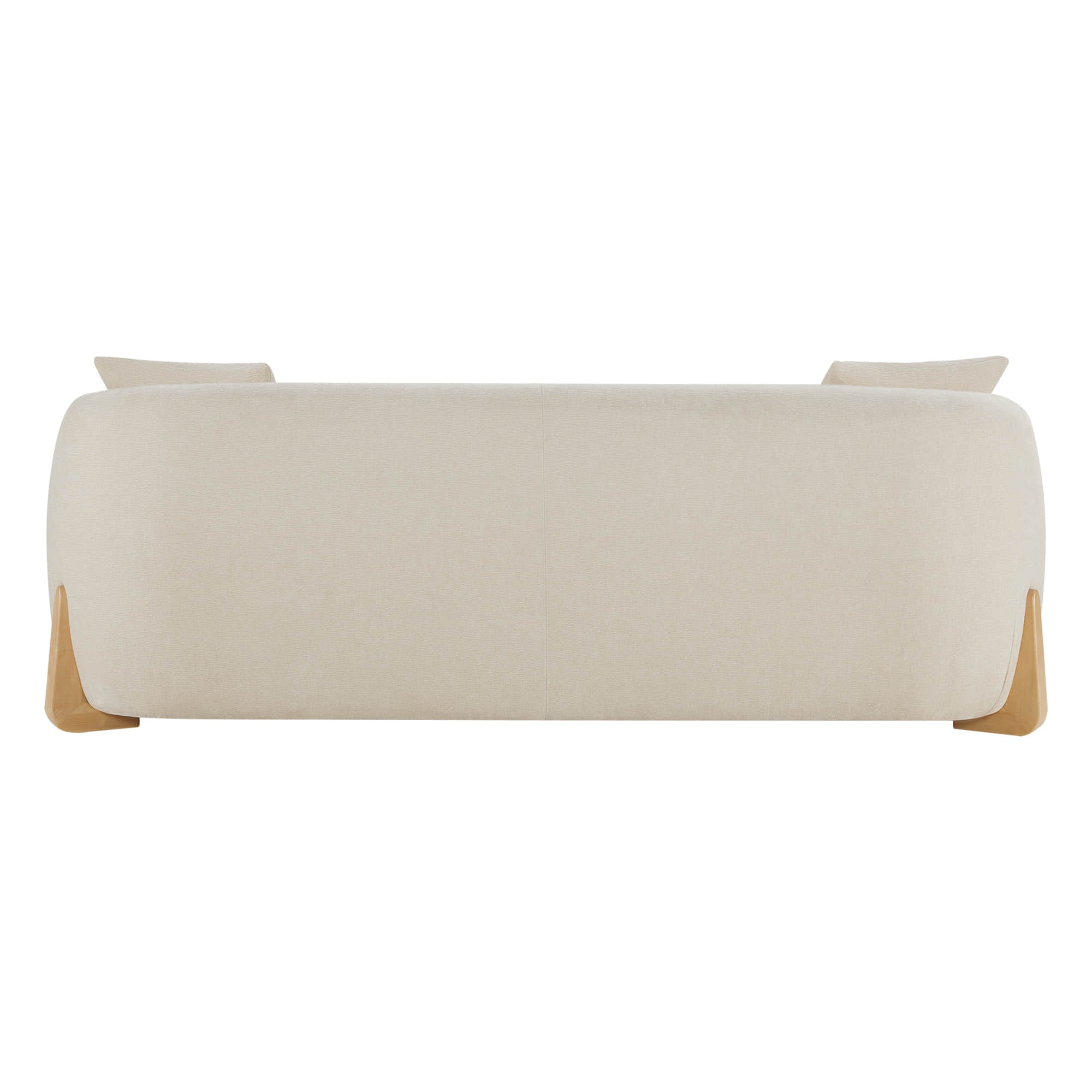 Teleri Modern Curved Chenille Sofa with Solid Birch Wood Legs