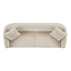 Teleri Modern Curved Chenille Sofa with Solid Birch Wood Legs