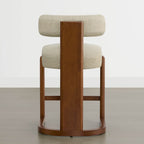 Troy Boucle Counter Stools With Solid Wood