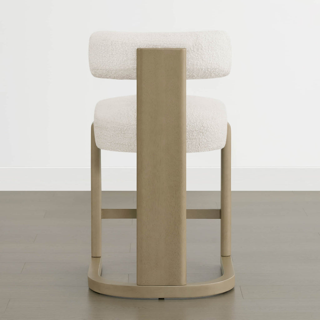 Troy Boucle Counter Stools With Solid Wood