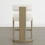 Troy Boucle Counter Stools With Solid Wood