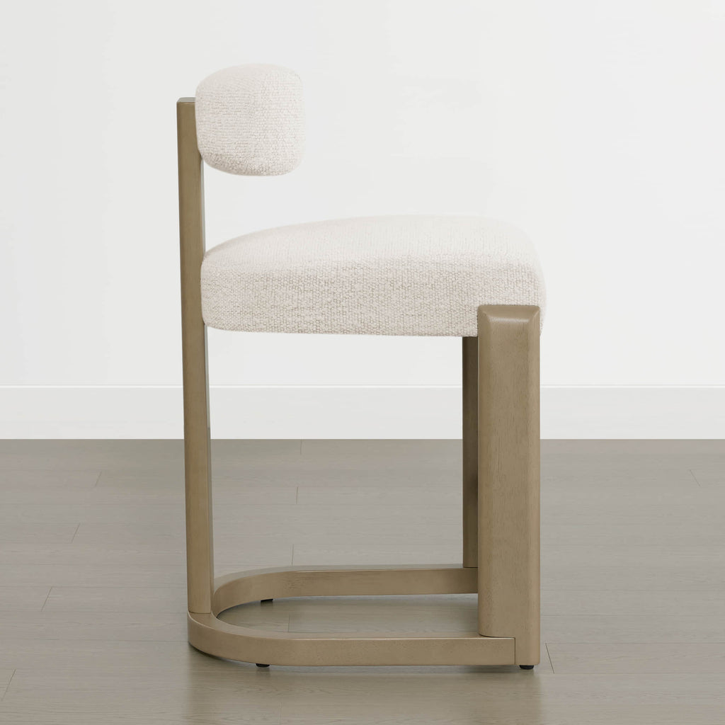 Troy Boucle Counter Stools With Solid Wood