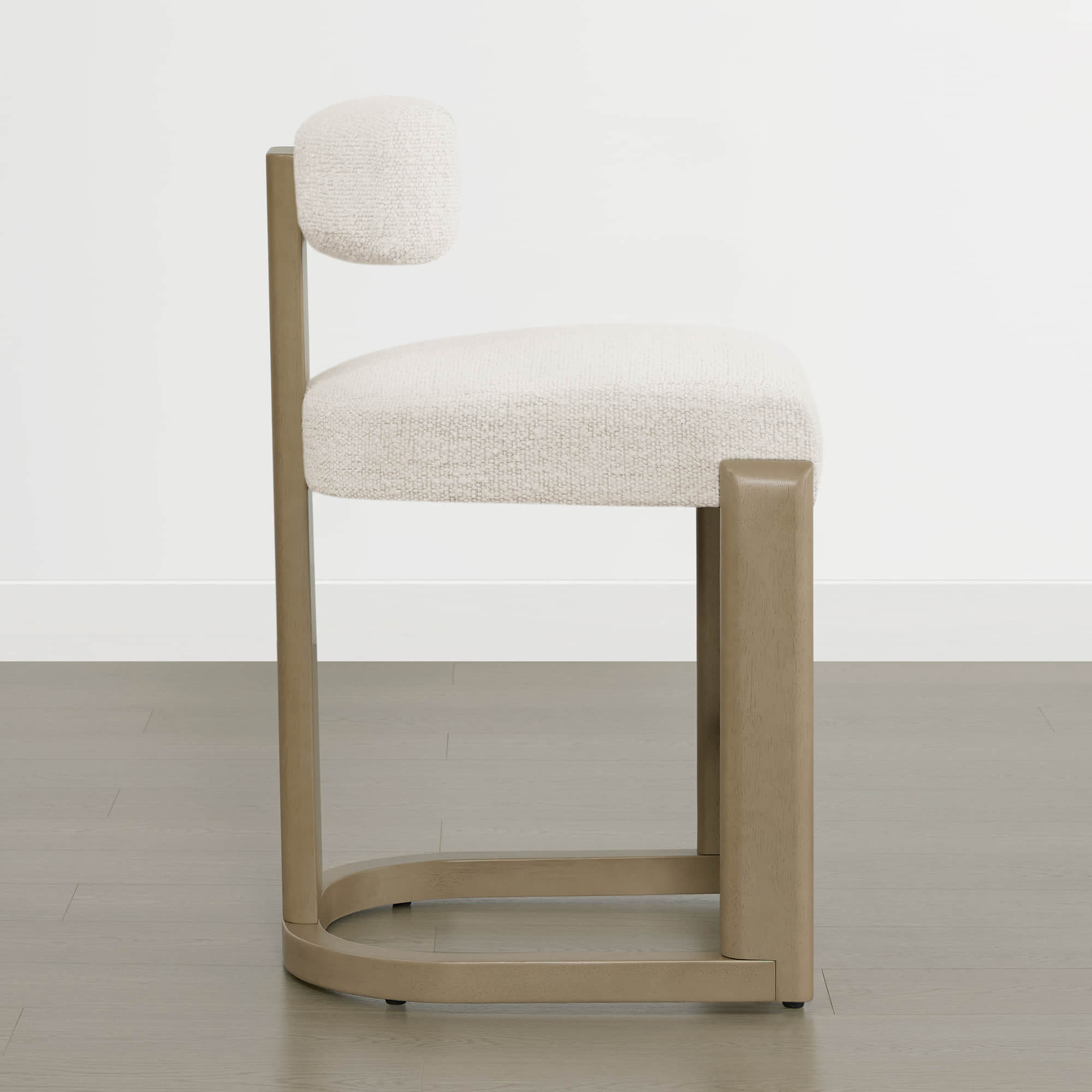 Troy Boucle Counter Stools With Solid Wood