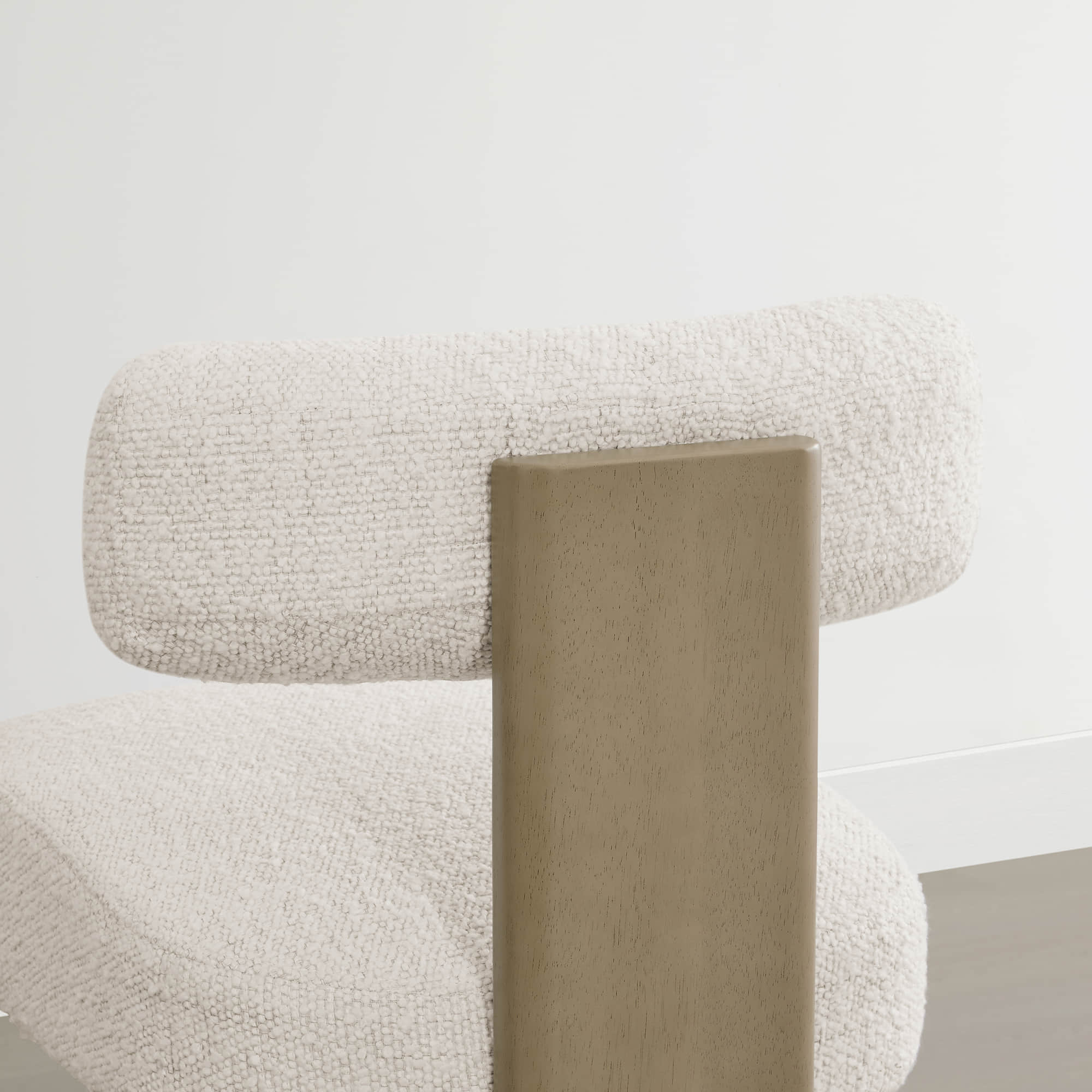 Troy Boucle Counter Stools With Solid Wood