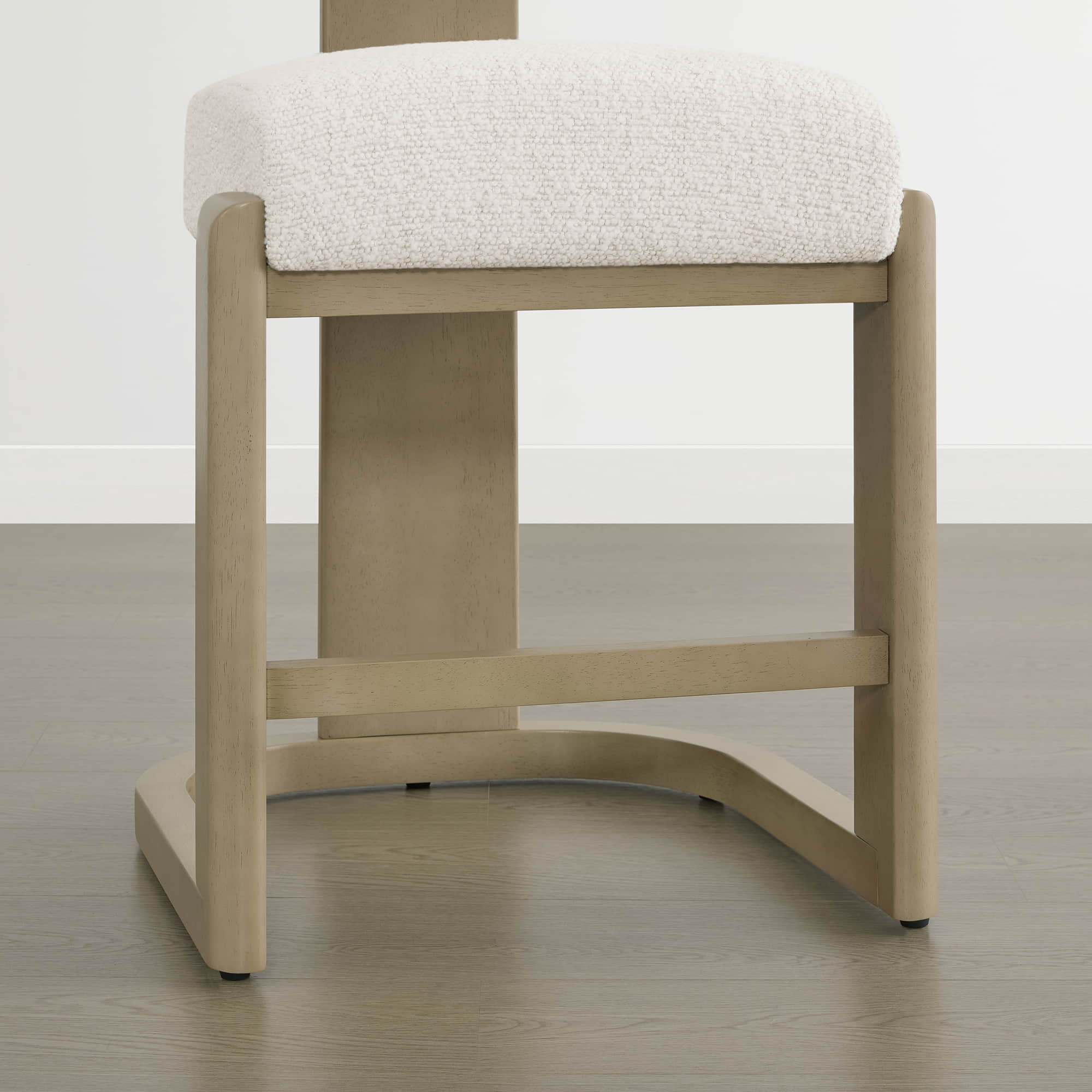 Troy Boucle Counter Stools With Solid Wood