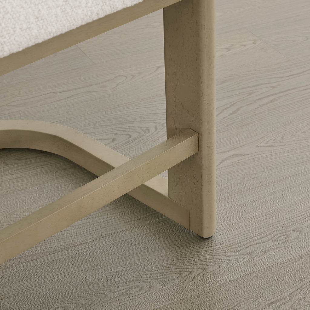 Troy Boucle Counter Stools With Solid Wood