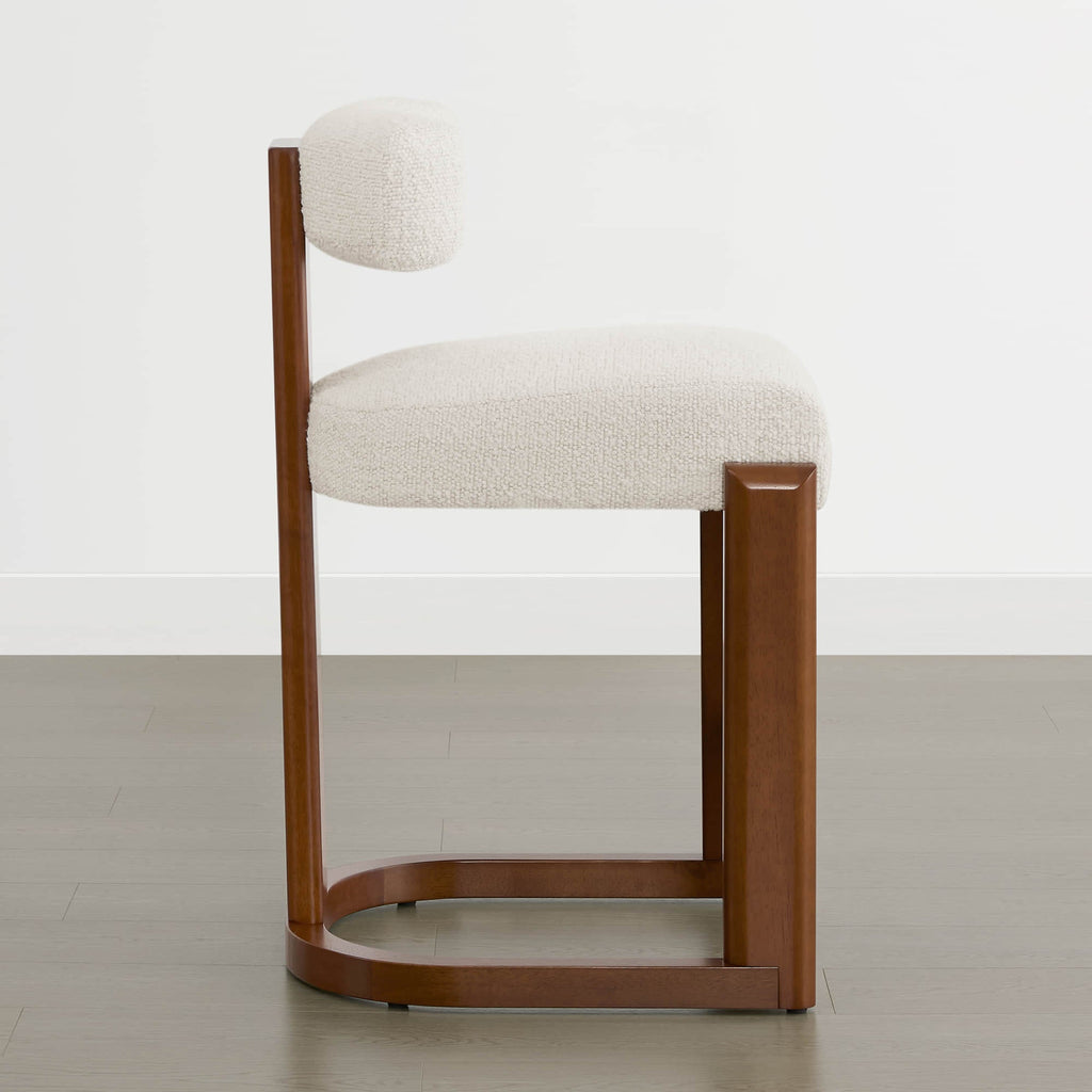 Troy Boucle Counter Stools With Solid Wood