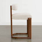 Troy Boucle Counter Stools With Solid Wood