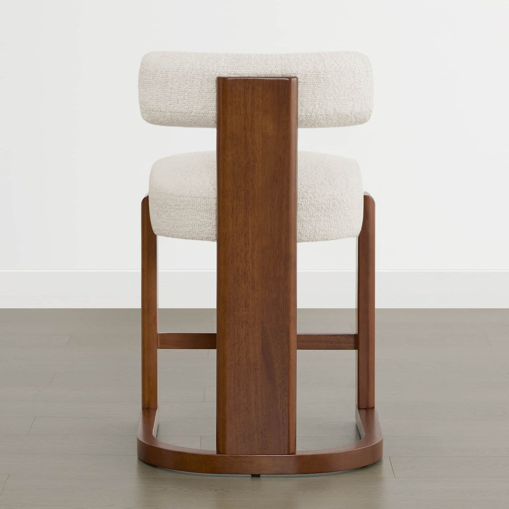 Troy Boucle Counter Stools With Solid Wood