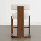 Troy Boucle Counter Stools With Solid Wood