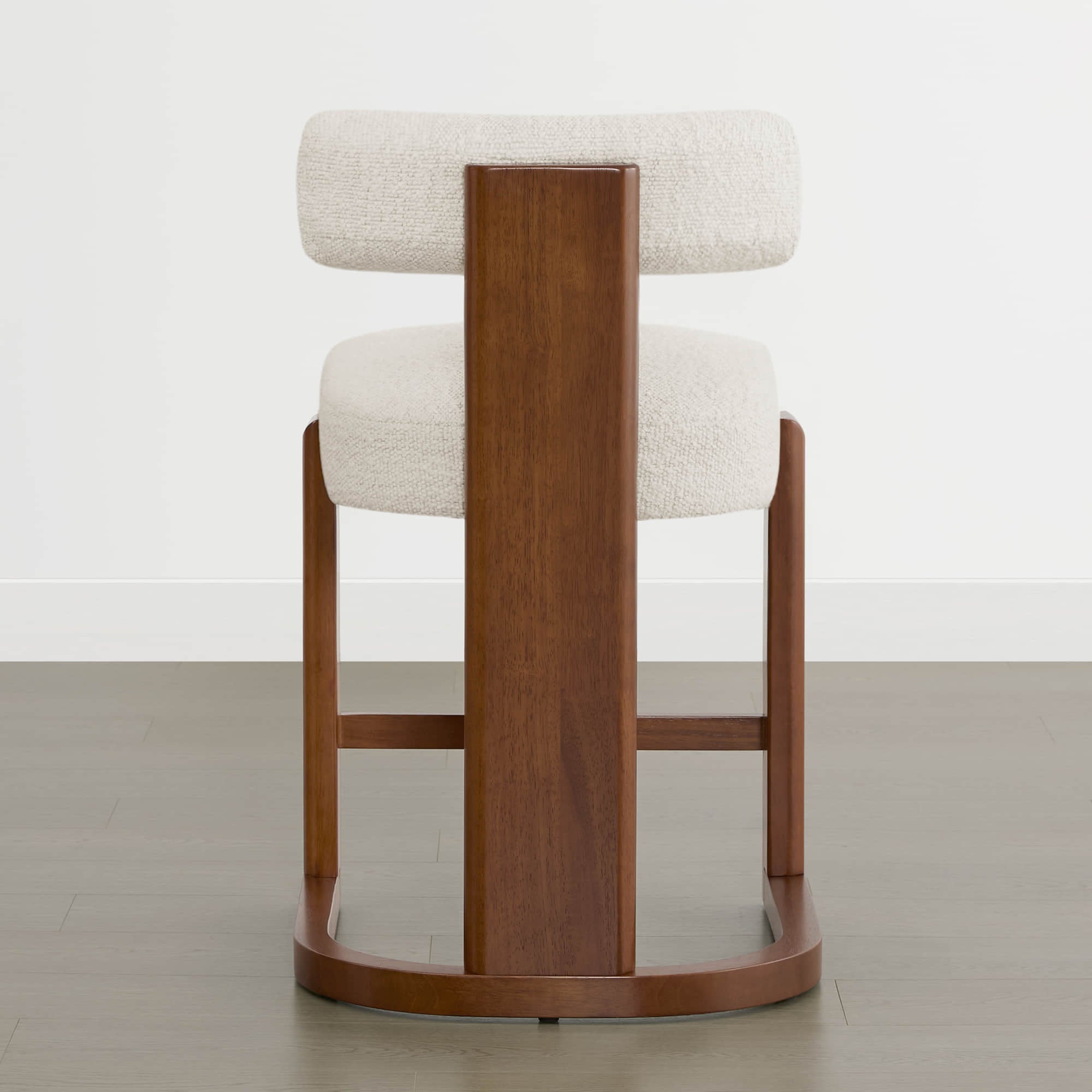 Troy Boucle Counter Stools With Solid Wood