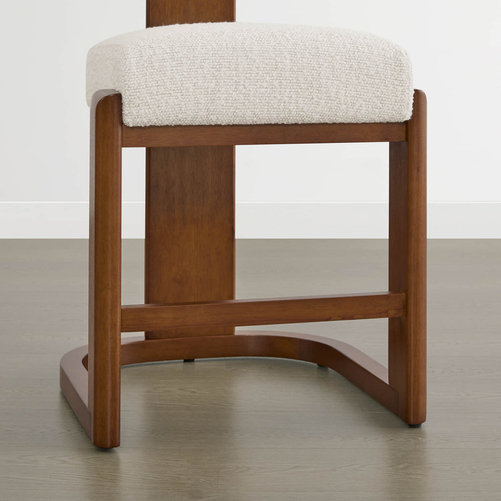 Troy Boucle Counter Stools With Solid Wood