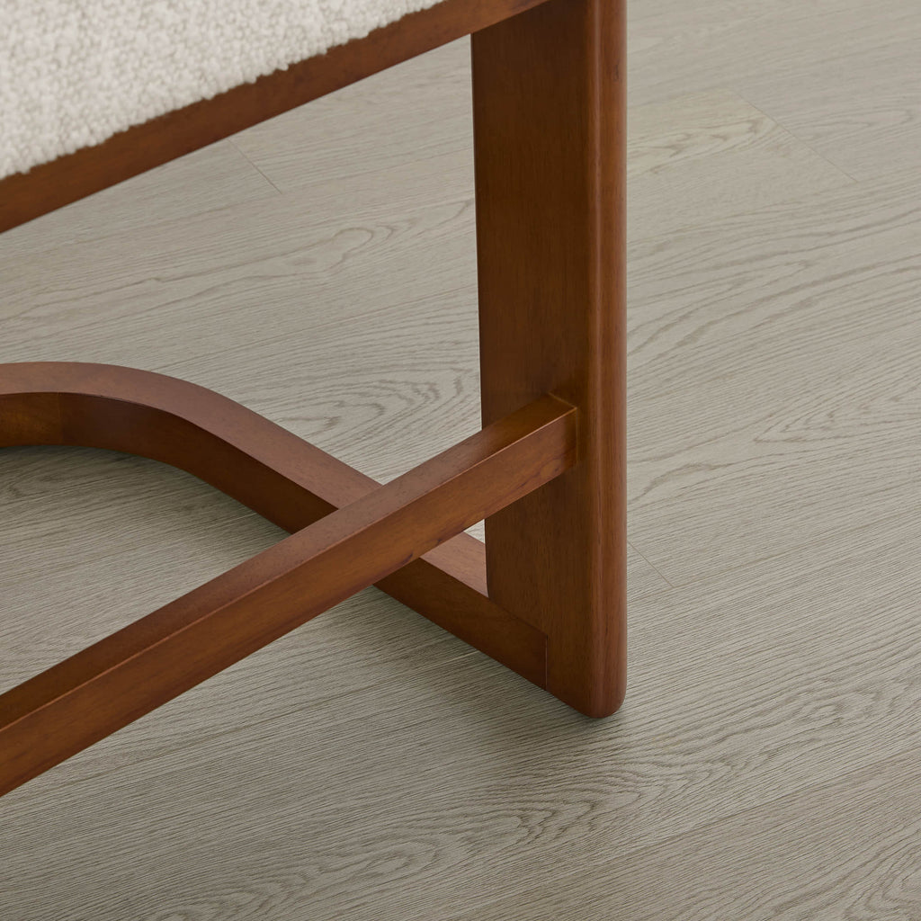 Troy Boucle Counter Stools With Solid Wood