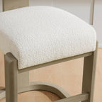 Troy Boucle Counter Stools With Solid Wood