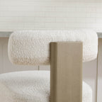 Troy Boucle Counter Stools With Solid Wood