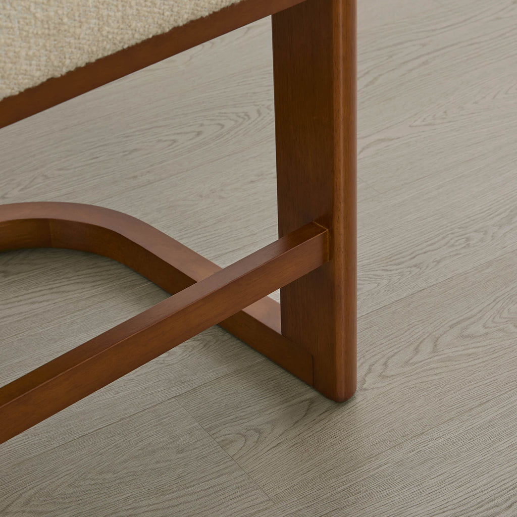 Troy Boucle Counter Stools With Solid Wood