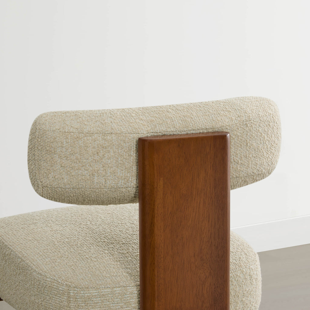 Troy Boucle Counter Stools With Solid Wood