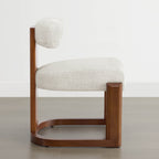 Troy Boucle Dining Chair With Solid Wood
